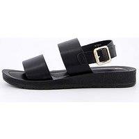 V By Very Comfort Comfort Twin Strap Sandals - Black