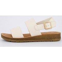 V By Very Comfort Comfort Twin Strap Sandals - Cream