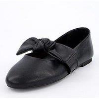 V By Very Ballerina Flats With Bow - Black
