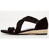 Everyday Slither Wedge Strappy Sandal - Black