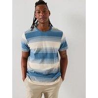 Very Man Block Stripe T-Shirt - Blue