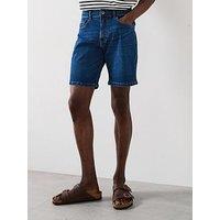 Very Man Straight Denim Shorts - Mid Blue