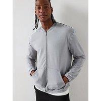 Very Man Loopback Washed Zip Sweatshirt - Grey