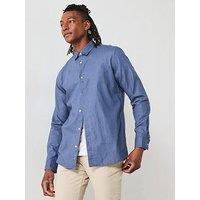 Everyday Long Sleeve Linen Shirt - Mid Blue