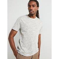Very Man Yarn Dye Textured T-Shirt - Ecru - Cream