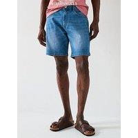 Very Man Straight Denim Shorts - Light Blue