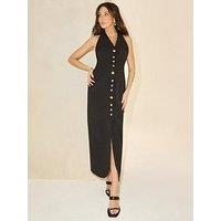 Michelle Keegan Tailored Multi Button Dress - Black
