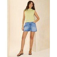 Michelle Keegan Metallic Knit Top - Green