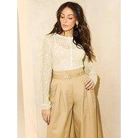 Michelle Keegan Beaded Long Sleeve Cardigan - Green