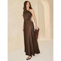 Michelle Keegan Strappy Cut Out Dress - Brown
