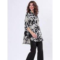 Religion Oversized Long Line Flash Shirt With Tassle Details - Black