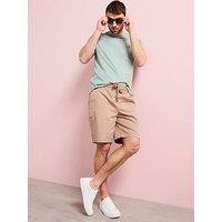 Very Man Garment Washed Bermuda Shorts - Beige