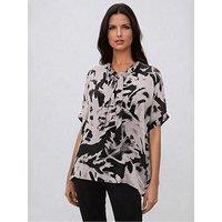 Religion Oversized Hidden Blouse In Abstract Print On Cupro