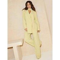 Michelle Keegan Oversized Blazer With Neck Scarf - Green