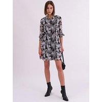 Religion Solstice Kaftan Shirt Dress With Tie Waist - Black