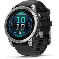 Garmin Fenix E, Stainless Steel With Black Silicone Band