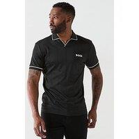 Boss Palle 2 Slim Fit Skipper Needlepin Polo Shirt- Black