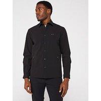 Boss Tech Relaxed Fit Nylon Stretch Overshirt - Black