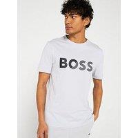 Boss Tape Rubberised Logo Regular Fit T-Shirt - Light Grey