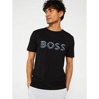 Boss Tee Logo Regular Fit Logo T-Shirt- Black