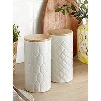 Very Home Set Of 2 Geometrical Canister