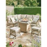 Very Home Venice Corner Set With Firepit Table (With Free Cover)
