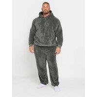 Badrhino Long Pile Fleece Lounge Set - Grey
