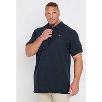 Badrhino Big & Tall Extra Long Short Sleeve Polo Shirt - Navy