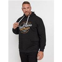 Badrhino Big & Tall Printed Hoodie - Black