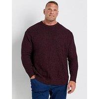 Badrhino Twist Crew Neck Knitted Jumper - Red