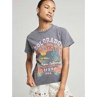 River Island Washed Colorado T-Shirt - Grey