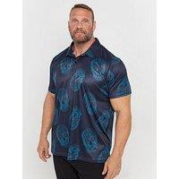 Badrhino Br Golf Skull Polo Shirt - Blue