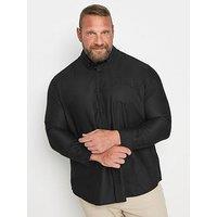 Badrhino Oxford Weave Long Sleeve Shirt - Black