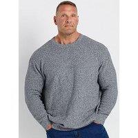 Badrhino Twist Crew Neck Knitted Jumper - Blue