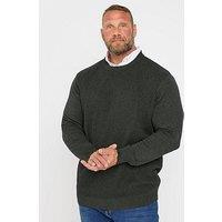 Badrhino Cable Knit Mock Shirt Knitted Jumper - Grey