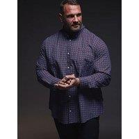 Badrhino Big & Tall Geo Print Party Shirt - Blue