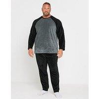 Badrhino Raglan Fleece Lounge Set - Black