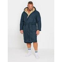 Badrhino Waffle Borg Dressing Gown - Blue