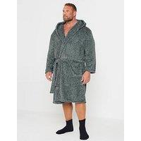 Badrhino Hooded Dressing Gown Grey