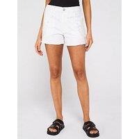 V By Very Denim Cutwork Embroidery Shorts - White