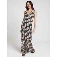 River Island Cowl Neck Floral Maxi Dress - Black