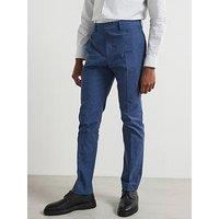 Very Man Slim Fit Cotton Linen Suit Trouser - Navy