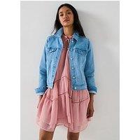 V By Very Denim Western Jacket - Bleach Wash