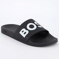 Boss Aryeh Contrast Logo Slide- Black/White