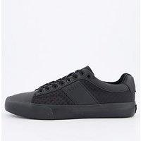 Boss Aiden Monogram Print Tennis Sneakers - Black