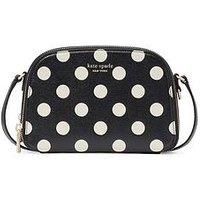 Kate Spade New York Devin Breezy Dot Embossed Saffiano Leather Double Zip Dome Crossbody
