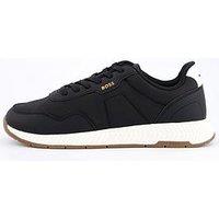 Boss Titanium Nylon And Leather Lace Runners - Black