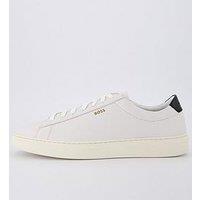 Boss Kieran Gold Logo Leather Lace Sneakers - White