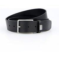 Boss Elio 3.5Cm Small Logo Leather Belt- Black