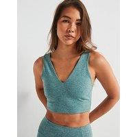 Fp Movement Womens Training Never Better Heather Crop Tank - Green